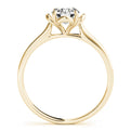 14K Yellow Gold Round Brilliant Floral Inspired Solitaire Engagement Ring (1ct) 