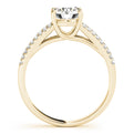 14K Yellow Gold Round Brilliant Diamond Split Shank Pave Accented Engagement Ring (1.15ctw) 