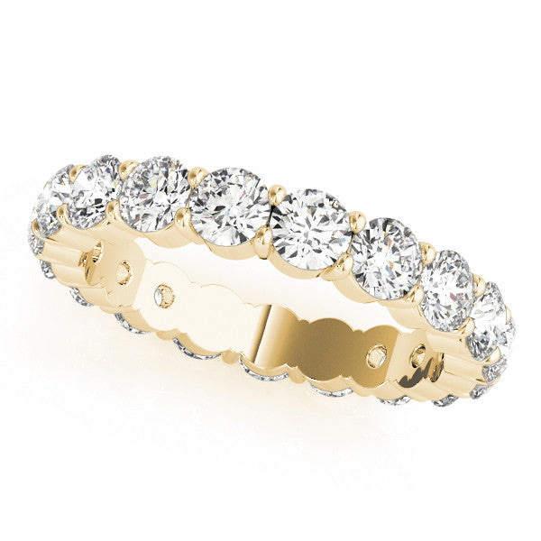 14K Yellow Gold Shared Prong Round Brilliant Diamond Eternity Ring (.50ctw)