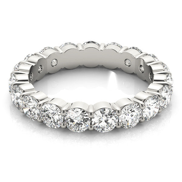 14K White Gold Shared Prong Round Brilliant Diamond Eternity Ring (.50ctw)