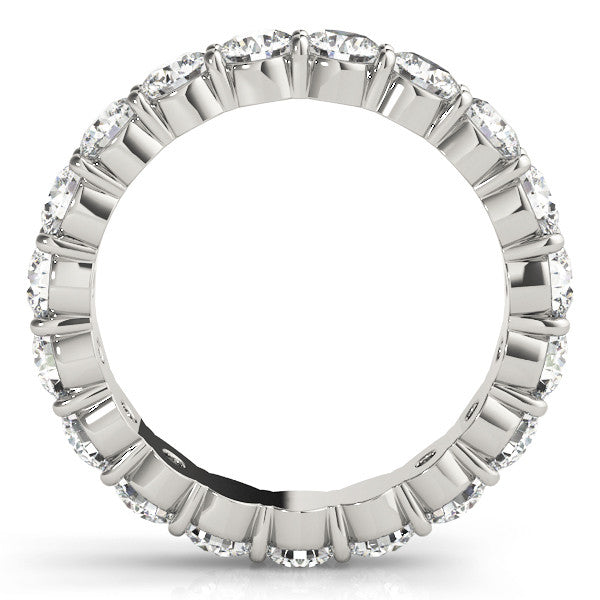 14K White Gold Shared Prong Round Brilliant Diamond Eternity Ring (.50ctw)