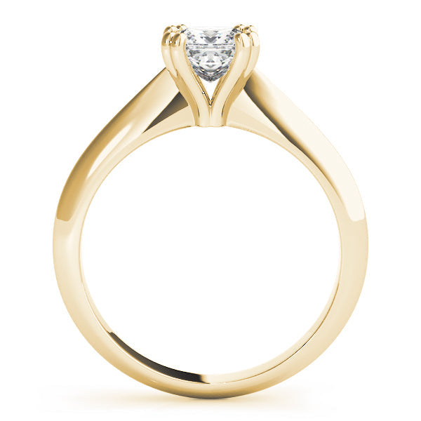 14K Yellow Gold Princess Cut Double Prong Diamond Solitaire Engagement Ring (1ct) 