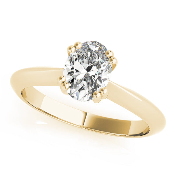 14K Yellow Gold Oval Double Prong Diamond Solitaire Engagement Ring (1ct) 