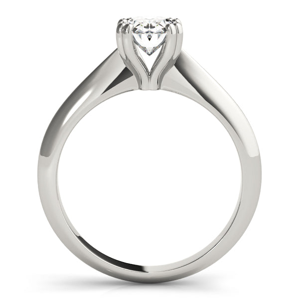 14K White Gold Oval Double Prong Diamond Solitaire Engagement Ring (1ct) 