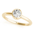 14K Yellow Gold Round Brilliant Low Bezel Set Diamond Engagement Ring (1ct) 