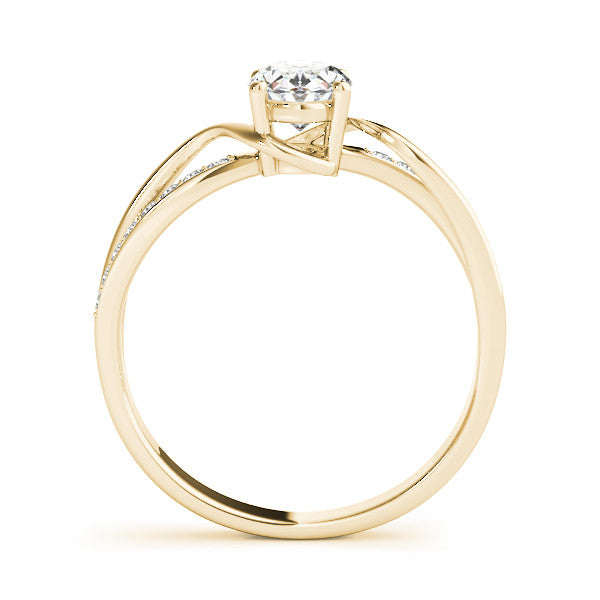 14K Yellow Gold Oval Diamond Bypass Engagement Ring With Channel Diamond Accents (1.15ctw) 