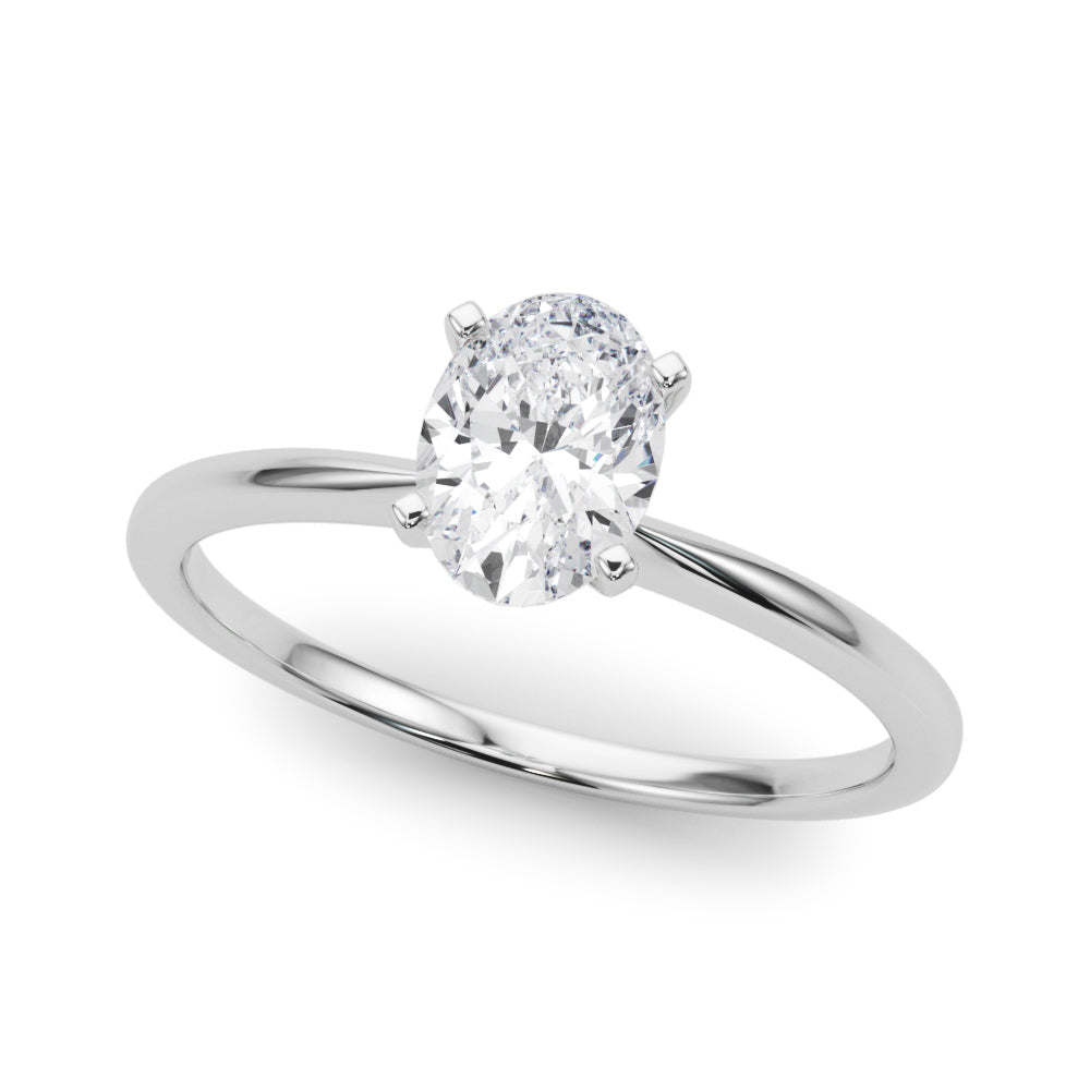 14K White Gold Lab-Grown Oval Diamond Engagement Ring (1ct) 