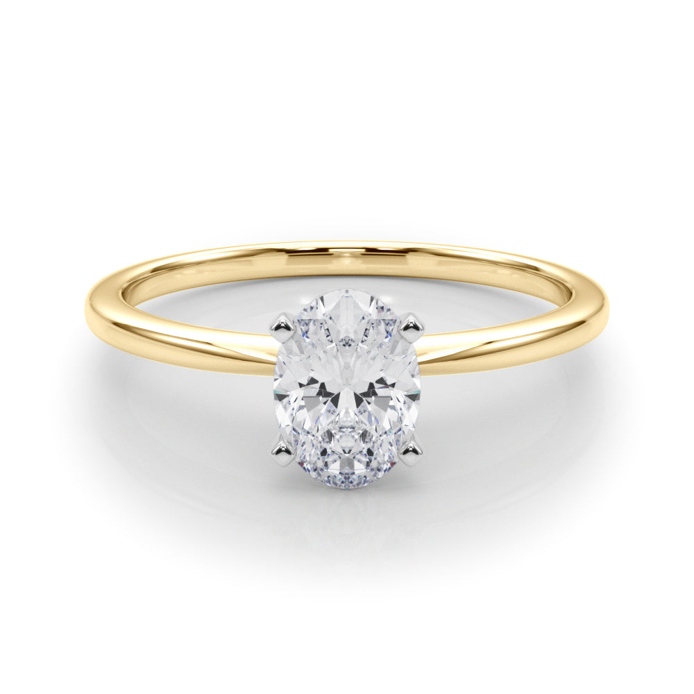 14K Yellow Gold Lab-Grown Oval Cut Diamond Engagement Ring - Options Available