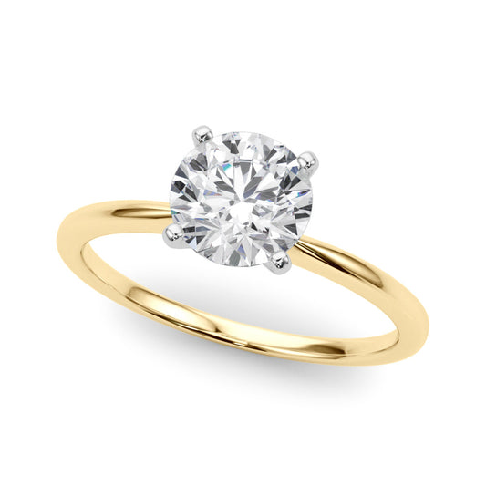 14K Yellow Gold Lab-Grown Round Brilliant Diamond Engagement Ring - Options Available