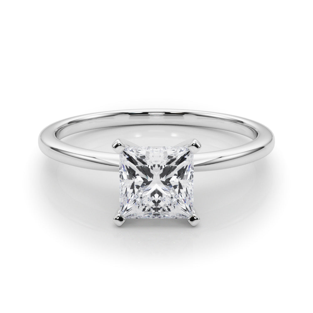 14K White Gold Lab-Grown Princess Cut Diamond Engagement Ring (1ct)