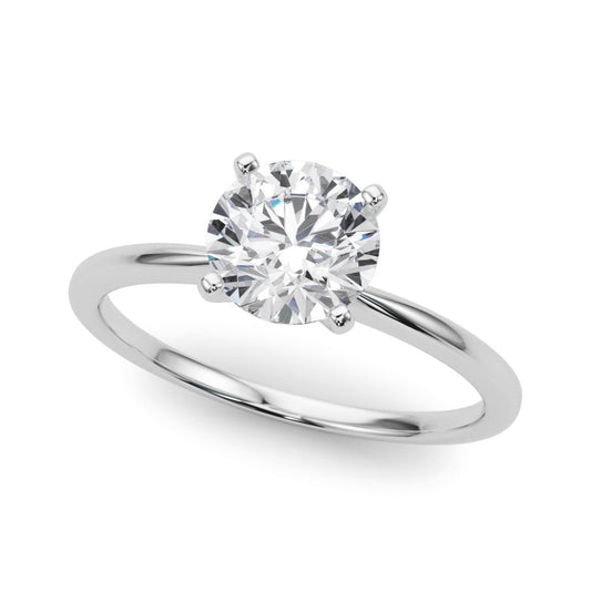 14K White Gold Lab-Grown Round Brilliant Diamond Engagement Ring (1ct)