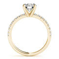 14K Yellow Gold Round Brilliant Diamond Engagement Ring With Pave Shank (1.25ctw)