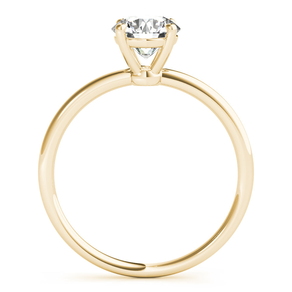 14K Yellow Gold Round Brilliant Basket Set Diamond Solitaire Engagement Ring (1ct) 