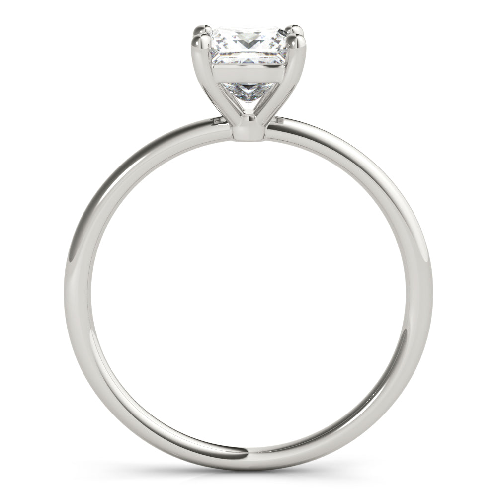 14K White Gold Princess Cut Basket Set Solitaire Diamond Engagement Ring (1ct) 