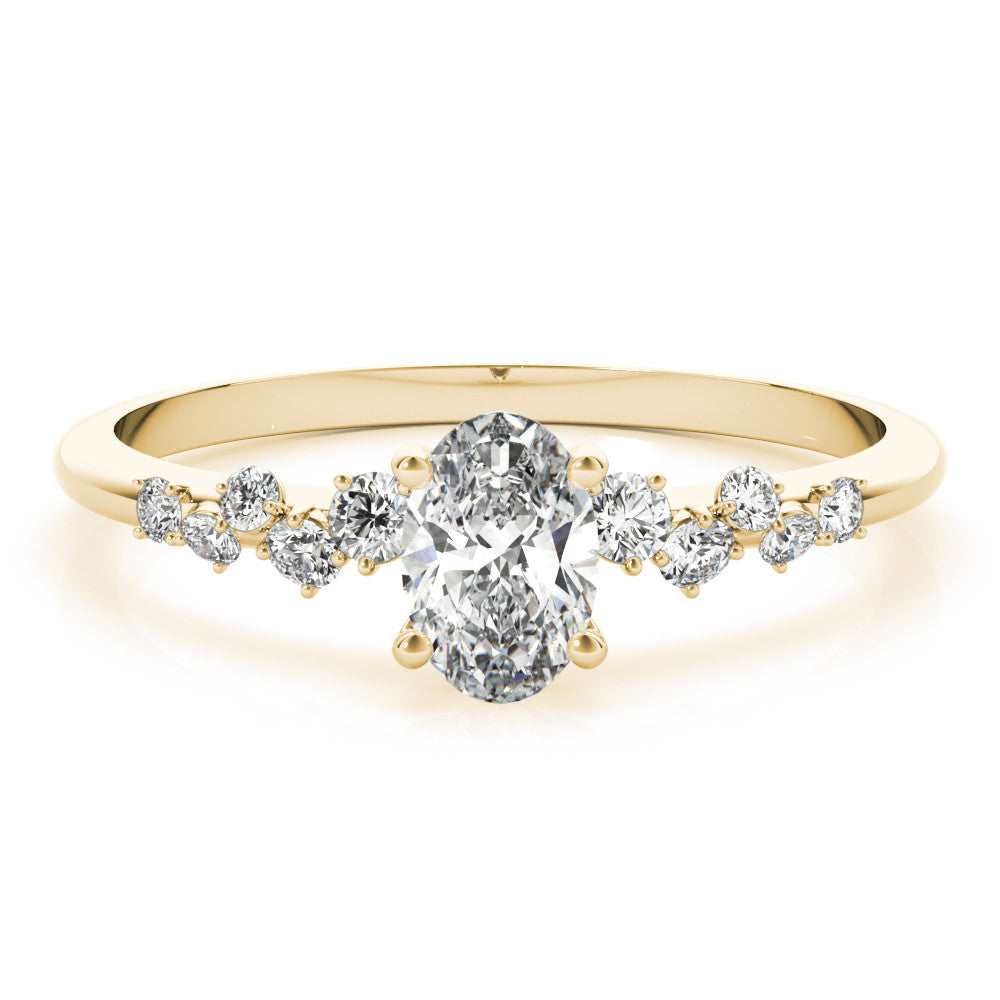 14K Yellow Gold Lab-Grown Oval Diamond Engagement Ring With Accents - Options Available