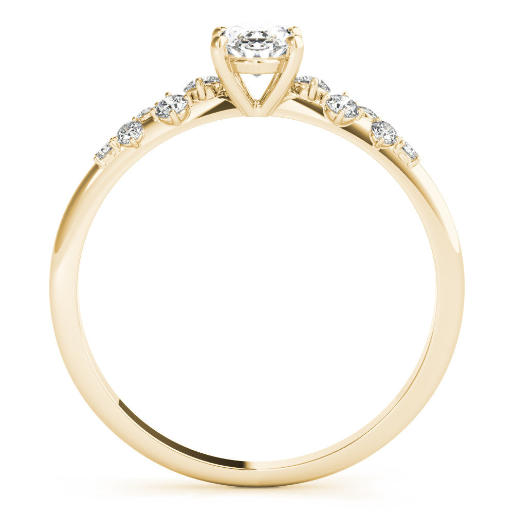 14K Yellow Gold Lab-Grown Oval Diamond Engagement Ring With Accents - Options Available