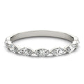 14K White Gold Marquise Diamond East to West Set Wedding Ring (.75ctw) 