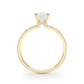 14K Yellow Gold Lab-Grown Oval Diamond Hidden Halo Engagement Ring - Options Available