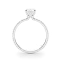 14K White Gold Lab-Grown Oval Diamond Hidden Halo Engagement Ring - Options Available