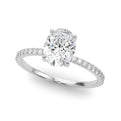 14K White Gold Lab-Grown Oval Diamond Hidden Halo Engagement Ring - Options Available