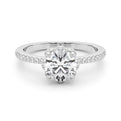 14K White Gold Round Brilliant Diamond Floral Halo Engagement Ring With Pave Accents (1.25ctw)