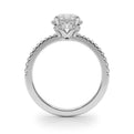 14K White Gold Round Brilliant Diamond Floral Halo Engagement Ring With Pave Accents (1.25ctw)