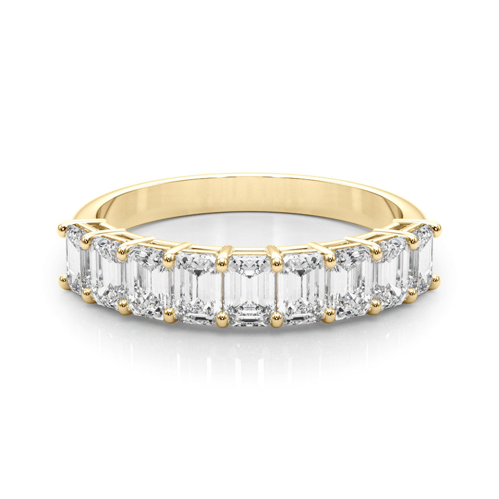 14K Yellow Gold Emerald Cut Diamond Basket Set Wedding Ring (1.20ctw) 