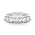 14K White Gold Emerald Cut Diamond Basket Set Wedding Ring (1.20ctw)