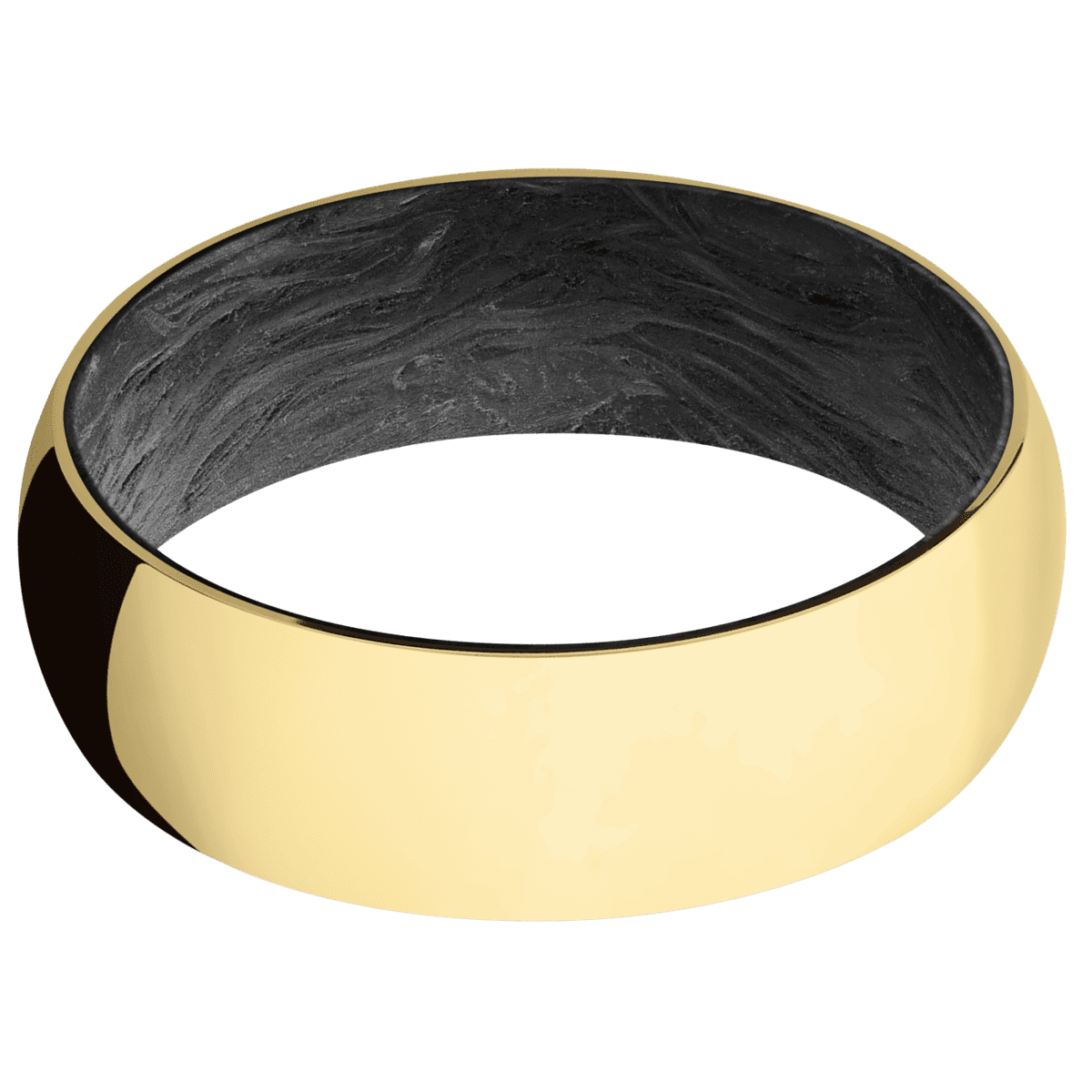 18K Yellow Gold + Polish Finish + Forged Carbon Fiber