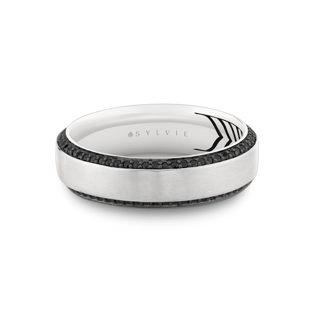Shell Apex Brushed Black Diamond Mens Band - Jax