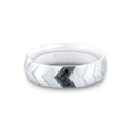 Shell Apex Brushed Mens Band with Black Diamonds - Ian