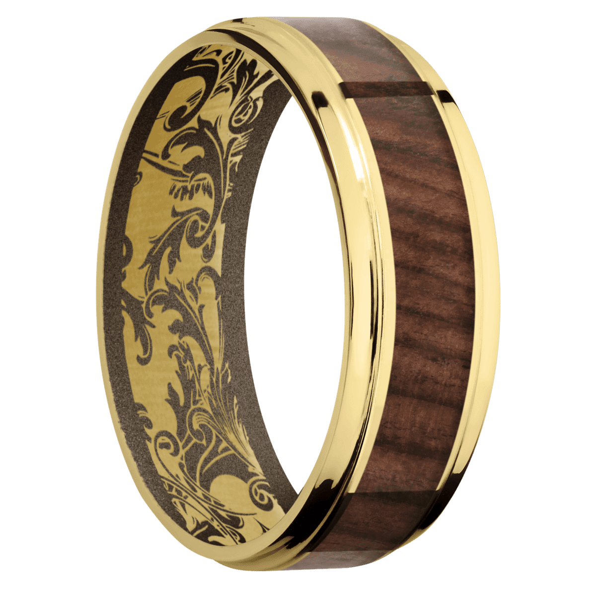 10K Yellow Gold + Polish , Polish Finish + Burnt Bronze