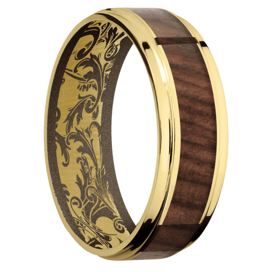 10K Yellow Gold + Polish , Polish Finish + Burnt Bronze