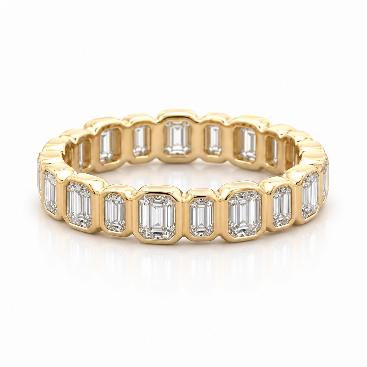 1.11ctw Alternating Emerald-Cut Diamond Eternity Band in 14K Yellow Gold