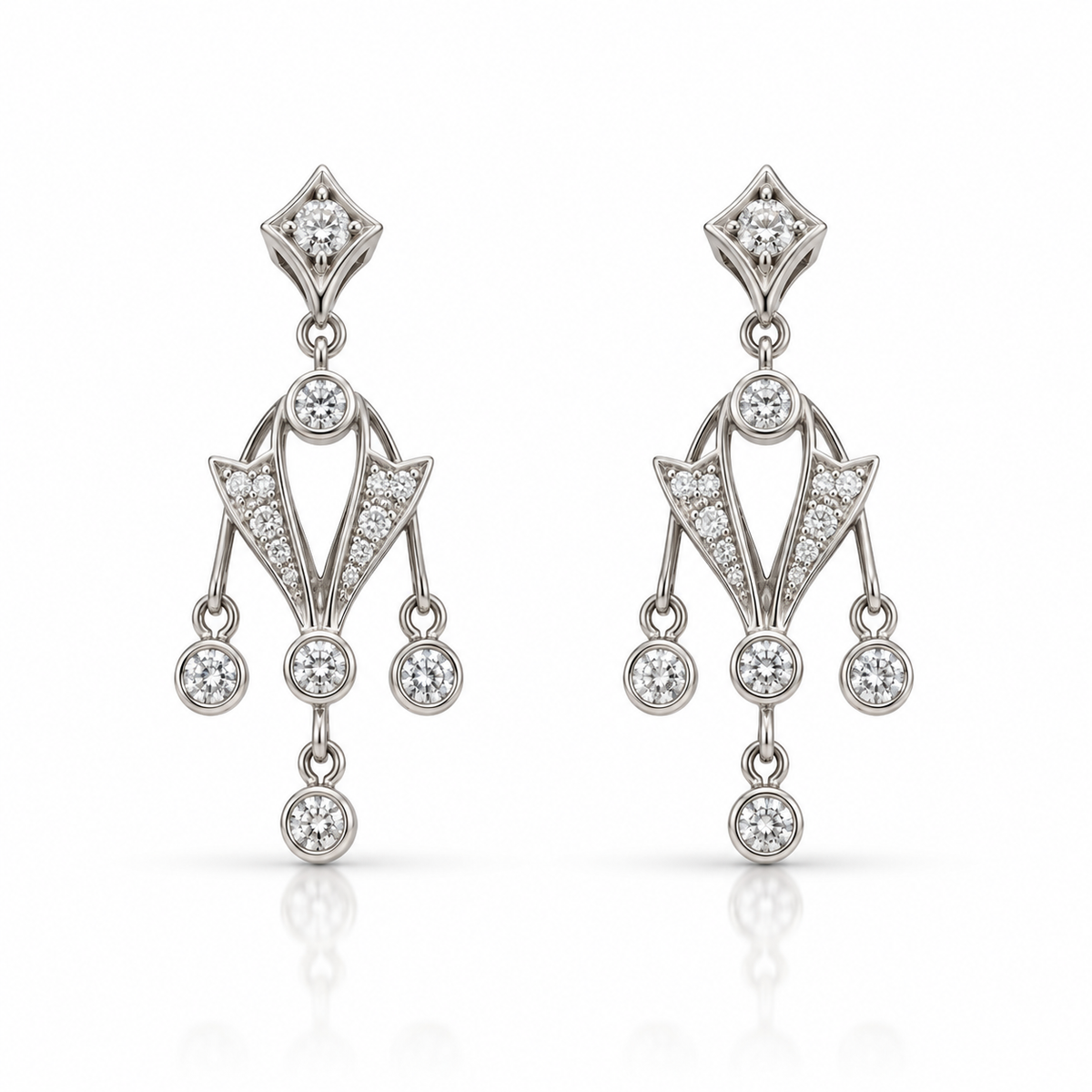 .45ctw Vintage-Inspired Diamond Chandelier Earrings