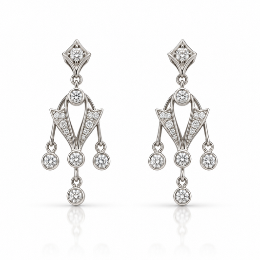.45ctw Vintage-Inspired Diamond Chandelier Earrings