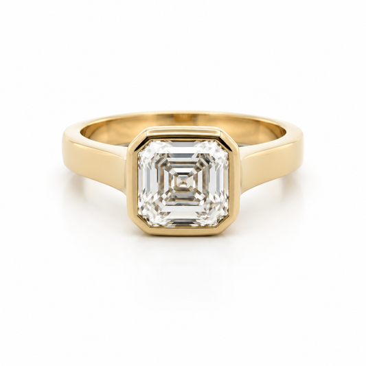 Asscher Cut Lab-Grown Diamond Engagement Ring