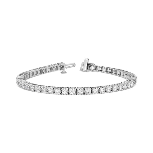 14K White Gold Lab-Grown Diamond Tennis Bracelet (4ctw)