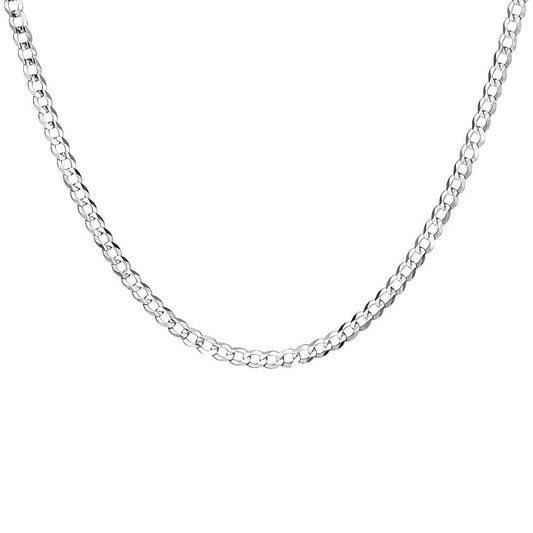 14K White Gold Curb Link Chain (22")