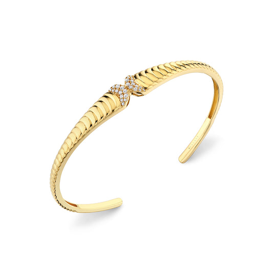14K Auravie Scalloped Diamond Bangle