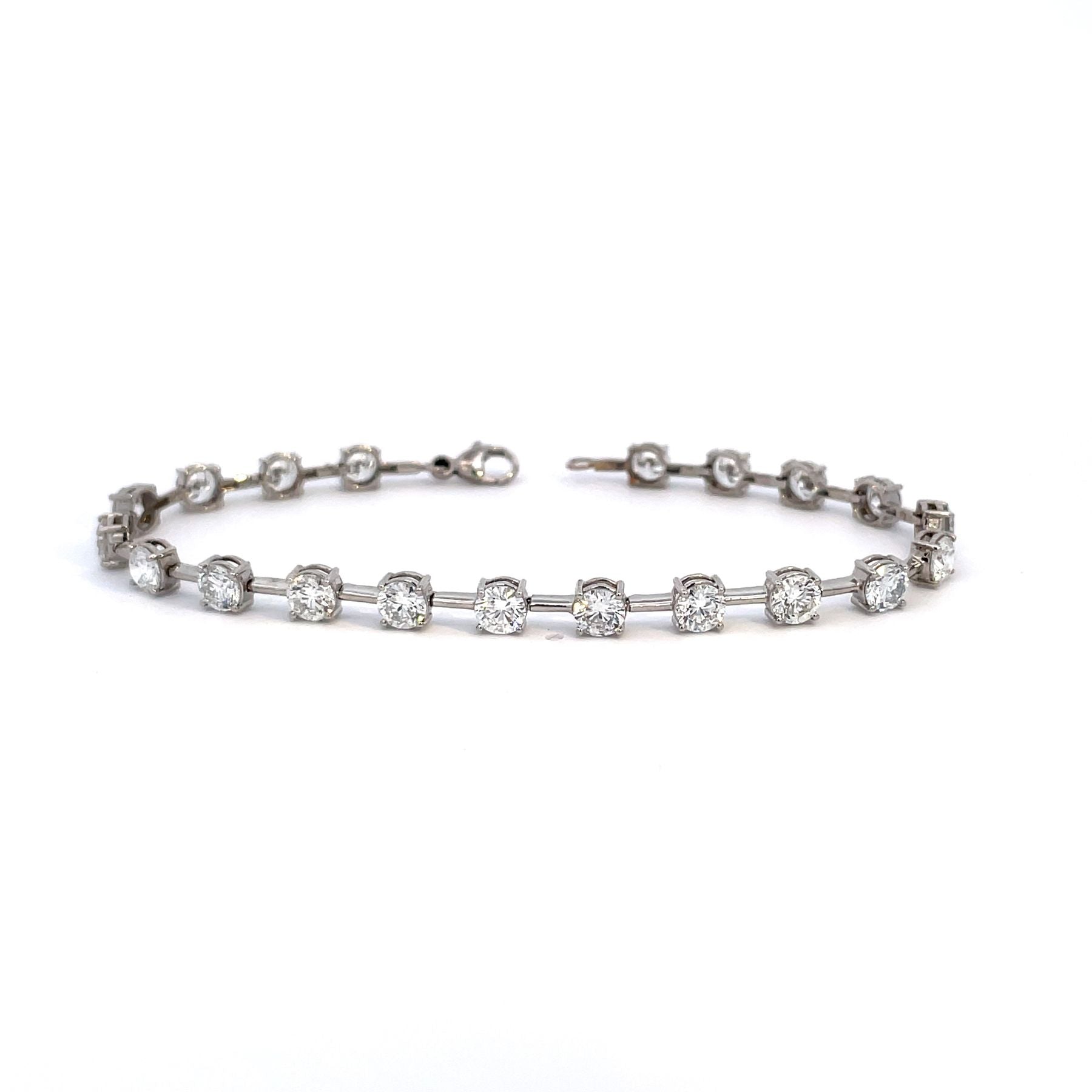 14K White Gold Lab-Grown Diamond Interval Bracelet (3ctw)