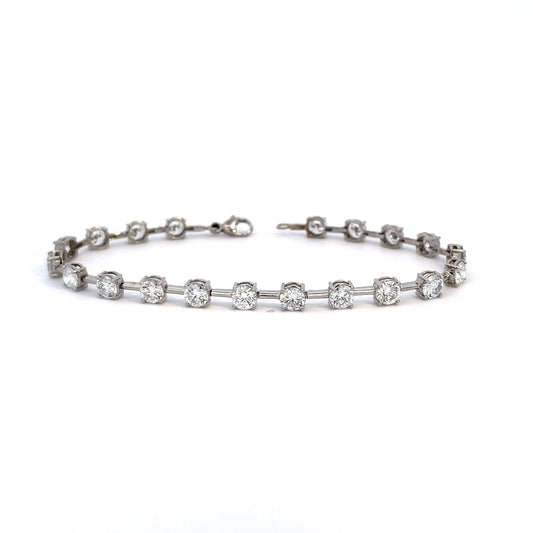 14K White Gold Lab-Grown Diamond Interval Bracelet (3ctw)