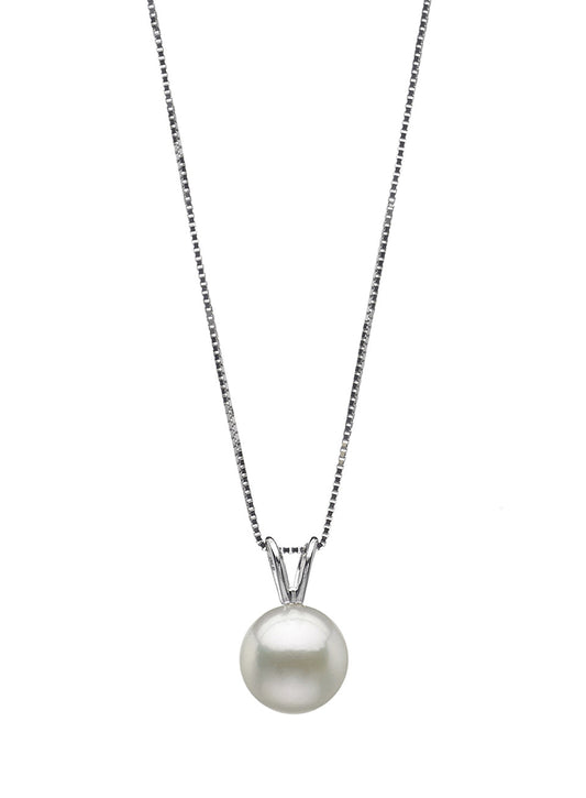 14K White Gold Akoya Pearl Necklace 