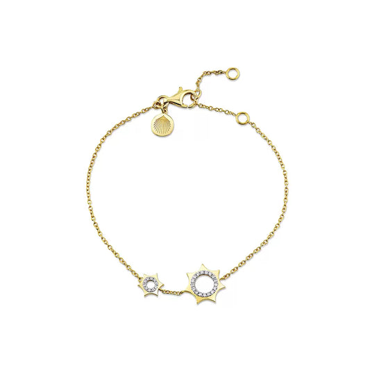 14K Solaz Spaced Sun Diamond Bracelet