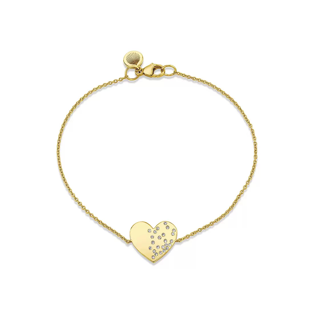14K Éternelle Scattered Diamond Heart Bracelet