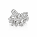 White Gold Pave Diamond Butterfly Fashion Ring
