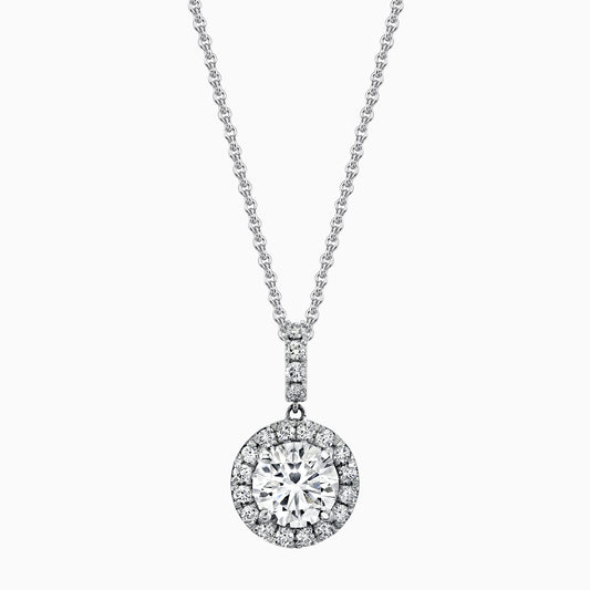 14K White Gold Round Diamond Halo Pendant (2.25ctw)