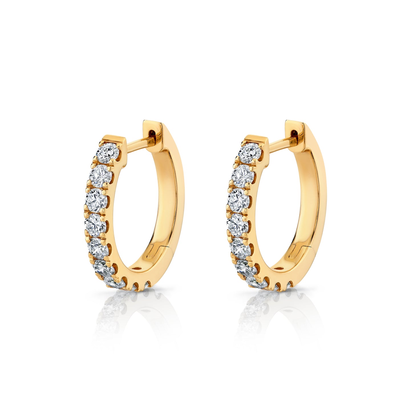 14K Yellow Gold Diamond Huggies (.35ctw)