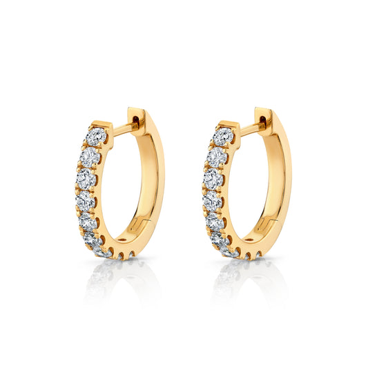 14K Yellow Gold Diamond Huggies (.35ctw)