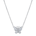 14K White Gold Crisscut Lab-Grown Diamond Butterfly Necklace (1.59ctw)
